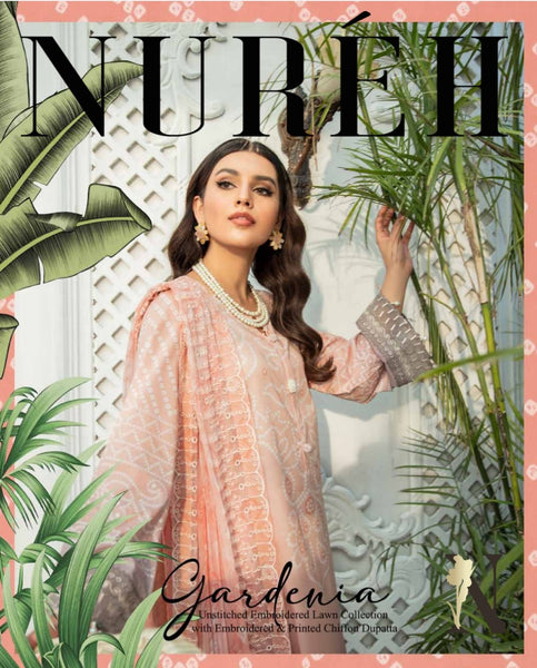 Nureh Gardenia Lawn Collection - Awwal Boutique – AWWALBOUTIQUE