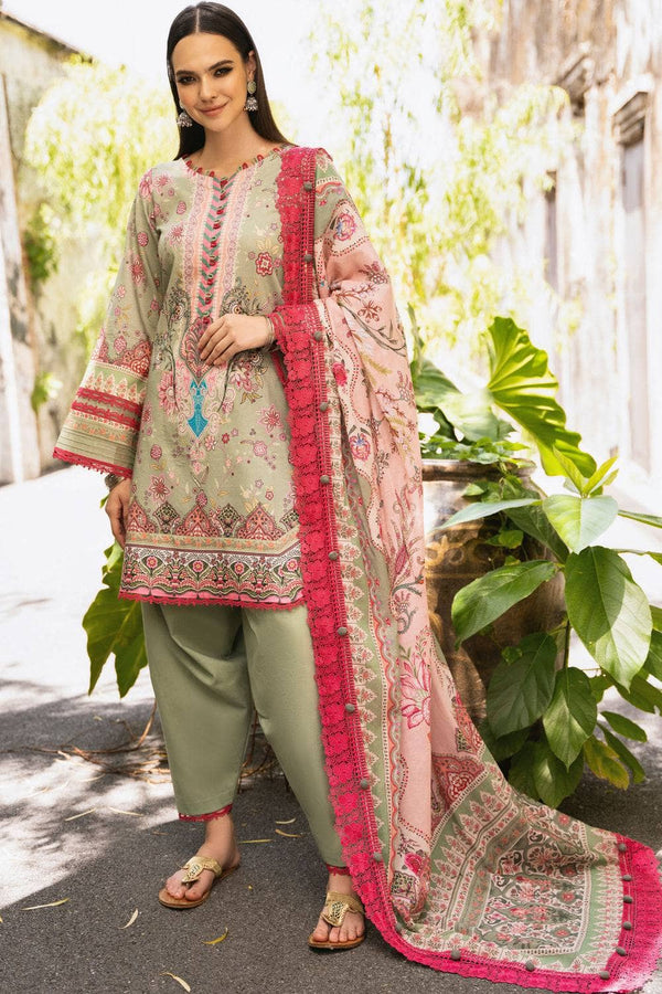 3M Digital Printed Lawn Shirt 2.5M Digital Printed Lawn Dupatta 2.5M Dyed Cotton Trouser Please read the item description carefully before ordering, as only the items mentioned are included. Accessories shown in model photos, like laces and buttons, are for styling and stitching ideas only; not included. The final item's color/texture may differ from the picture.