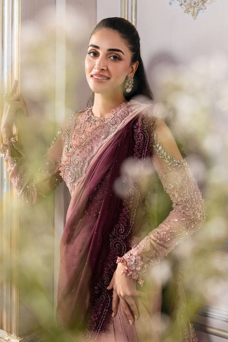 Restocked/Maria B Mbroidered 25/D 1/Ash Pink Ombre/Crystal Embedded