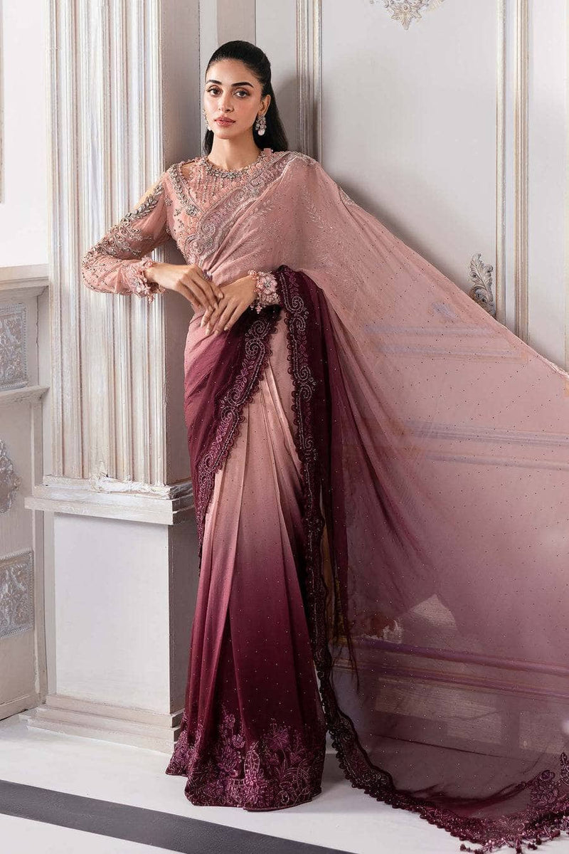 Restocked/Maria B Mbroidered 25/D 1/Ash Pink Ombre/Crystal Embedded