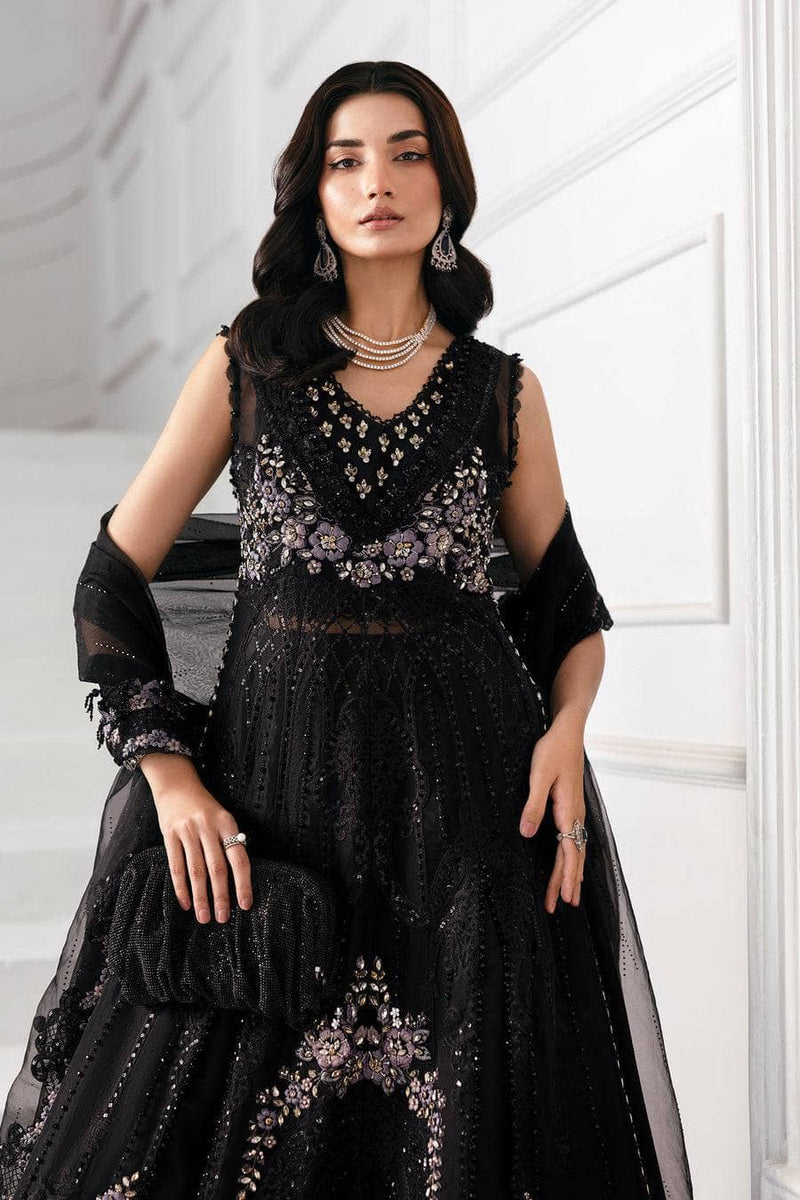 Restocked/Maria B Mbroidered 25/D 4/Black/Crystal Embedded