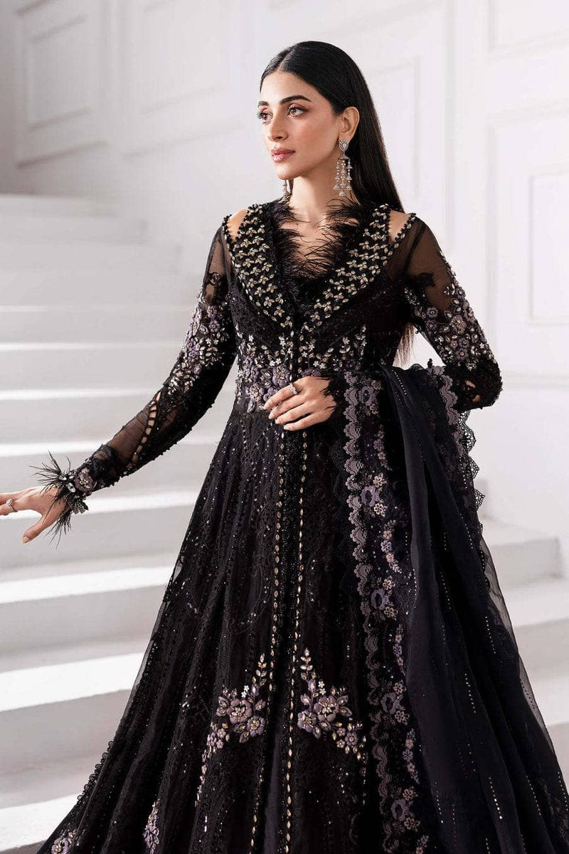 Restocked/Maria B Mbroidered 25/D 4/Black/Crystal Embedded