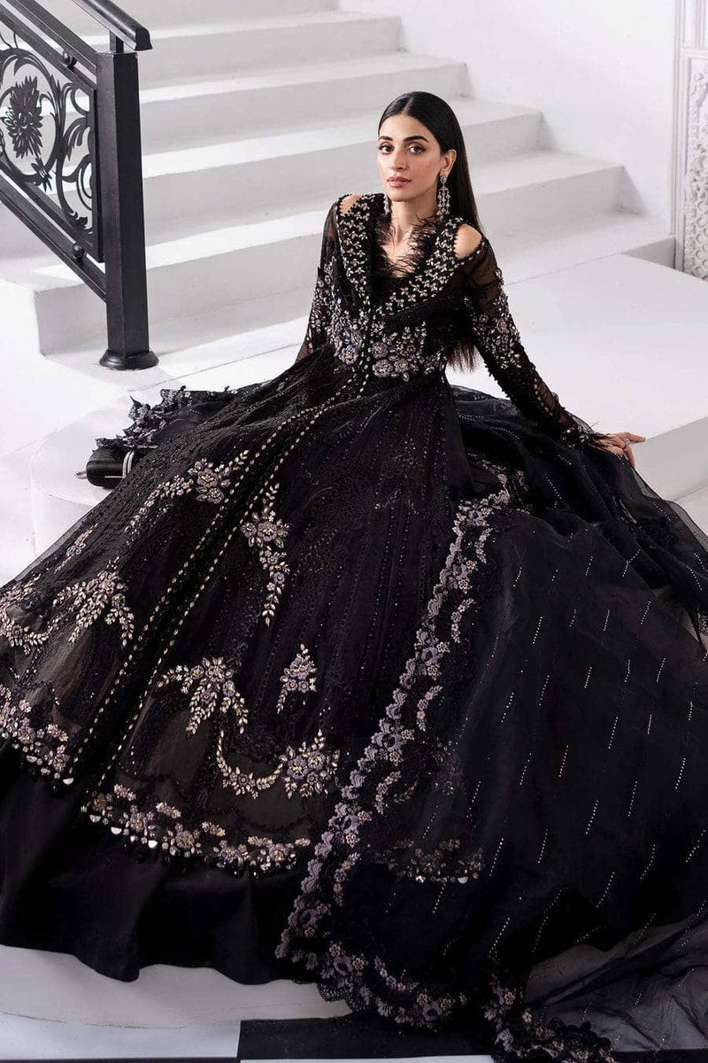 Restocked/Maria B Mbroidered 25/D 4/Black/Crystal Embedded