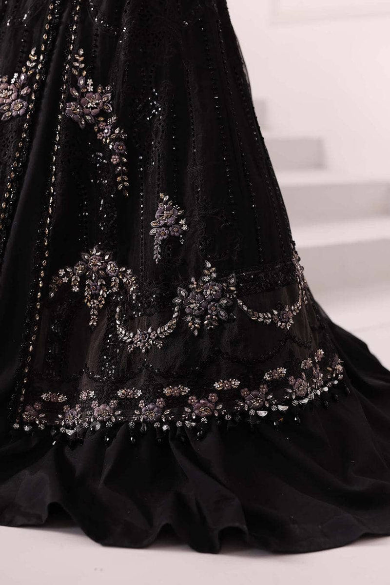 Restocked/Maria B Mbroidered 25/D 4/Black/Crystal Embedded