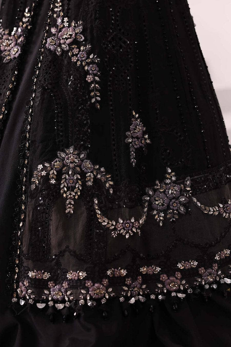 Restocked/Maria B Mbroidered 25/D 4/Black/Crystal Embedded