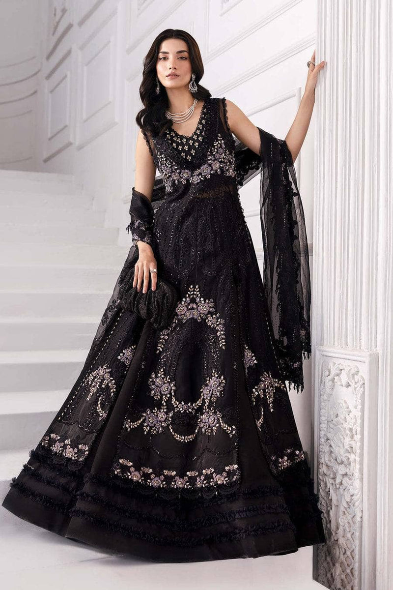 Restocked/Maria B Mbroidered 25/D 4/Black/Crystal Embedded
