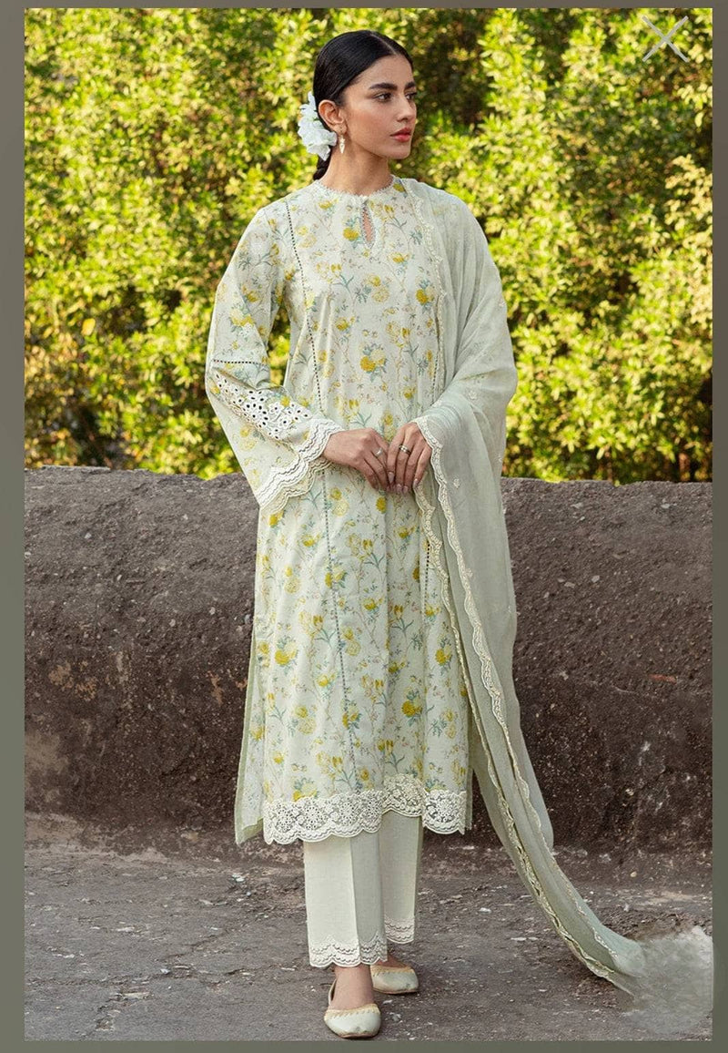 Cross Stitch Lawn 24/Lime Primrose/D 1/Chiffon Dupatta 4