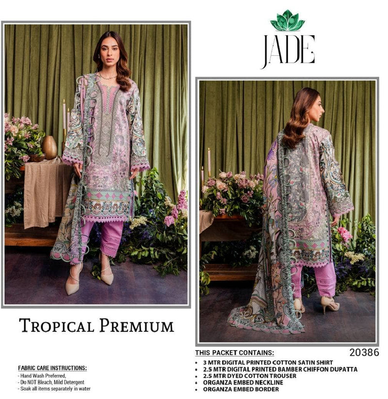 Jade Tropical Premium Cotton Satin