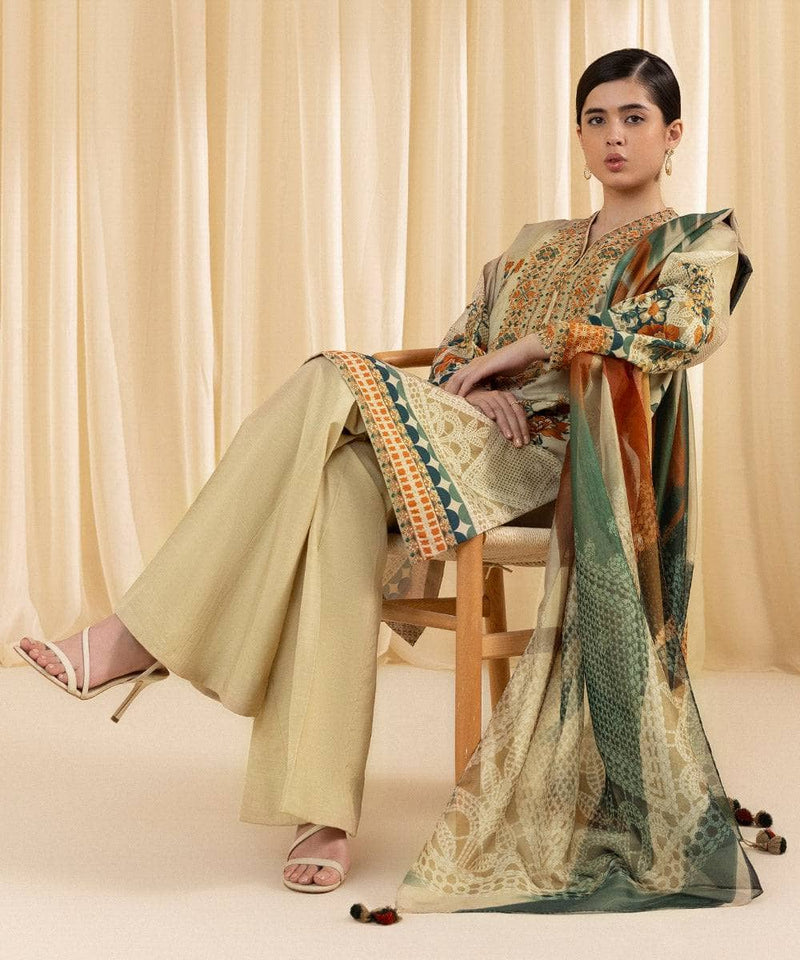 Sapphire Festive Formals/Embroidered Silk Suit