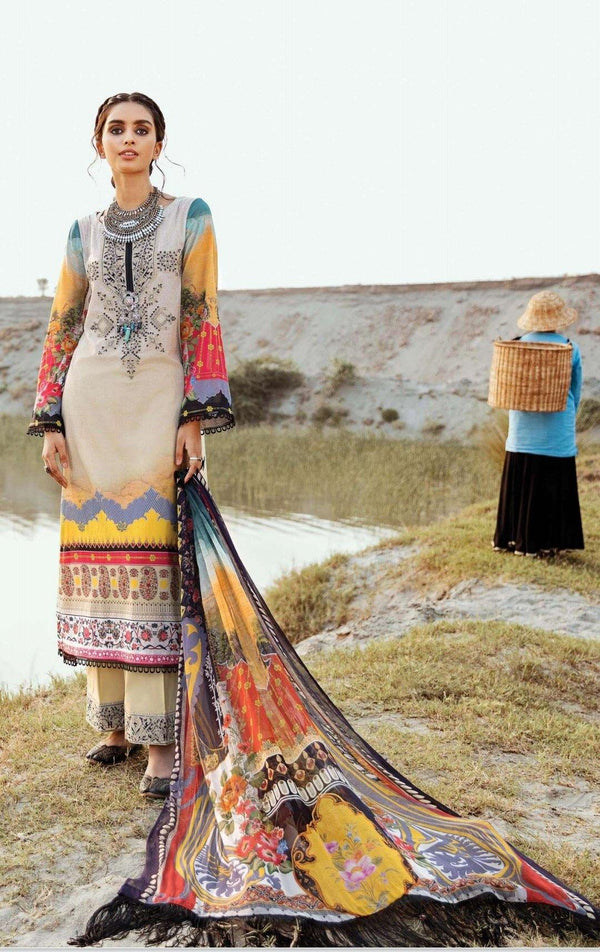 Restocked/Afrozeh Riwaj Lawn Collection/10-Exquisite Fantasy - AWWALBOUTIQUE