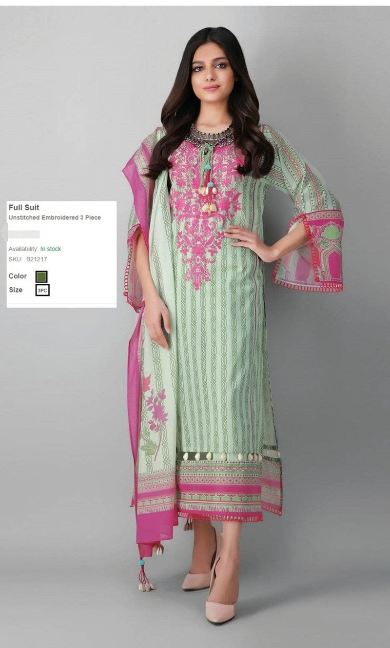 Khaadi Lawn/Kameez Dupatta Bottom/B210217