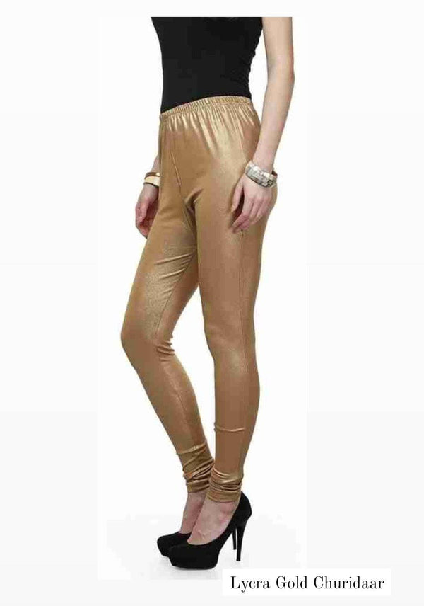 Women Shimmer Lycra Leggings | Girls Leggings | Shimmer | Water Gold or  Gold Color Shimmer 1 | 1 Pc